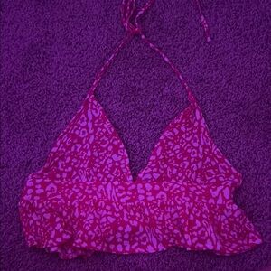 Pink and Purple Halter Bikini Top